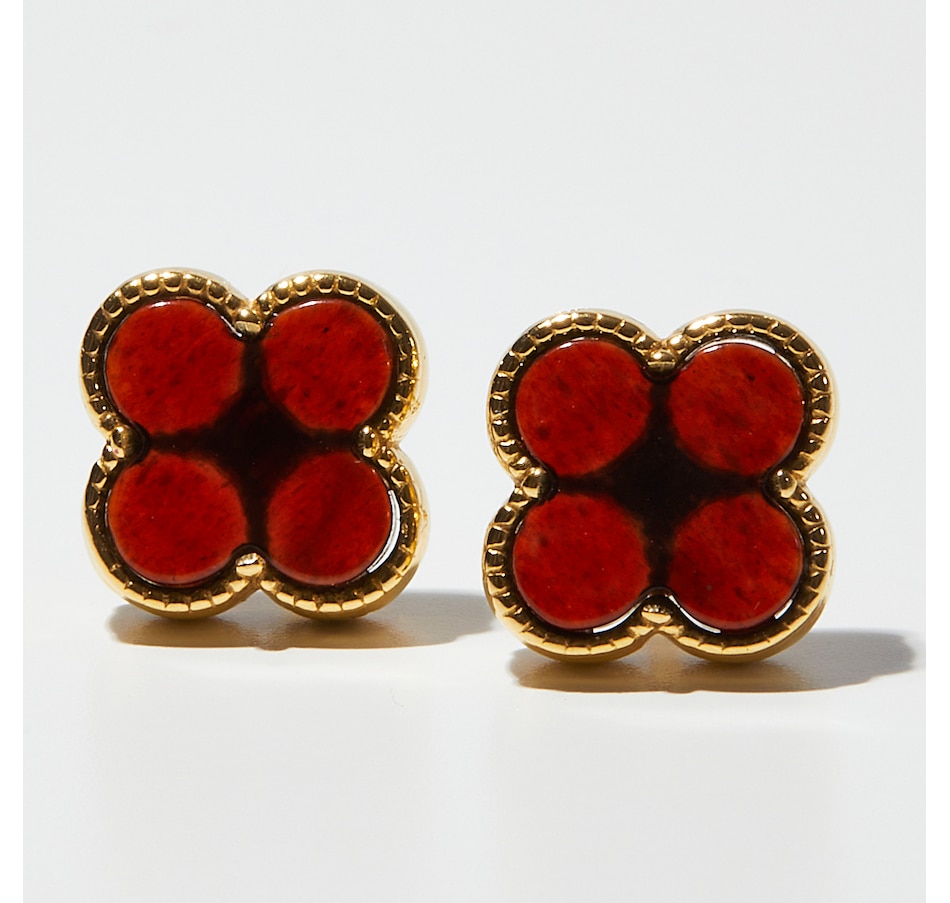 Image 234116_CHYGP.jpg, Product 234-116 / Price $44.99, Amber Extraordinaire Sterling Silver Amber Quatrefoil Earrings from Amber Extraordinaire on TSC.ca's Jewellery department