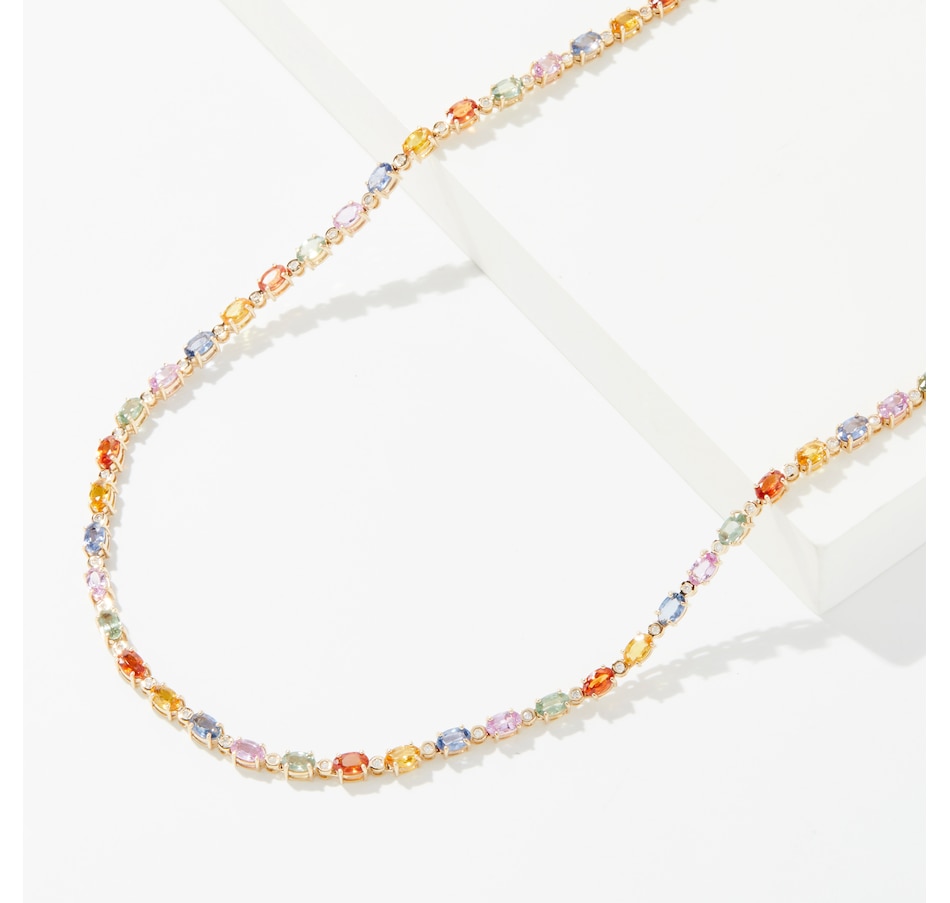 Image 234296.jpg, Product 234-296 / Price $2,799.33, 14K Yellow Gold Multi-Sapphire And Diamond Necklace from The Vault on TSC.ca's Jewellery department