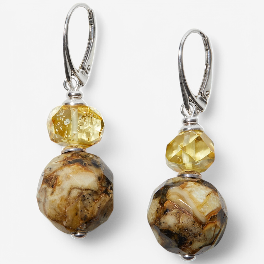 Image 234421_FCT.jpg, Product 234-421 / Price $119.88, Amber Extraordinaire Artisan Collection Marble Amber Earrings from Amber Extraordinaire on TSC.ca's Jewellery department