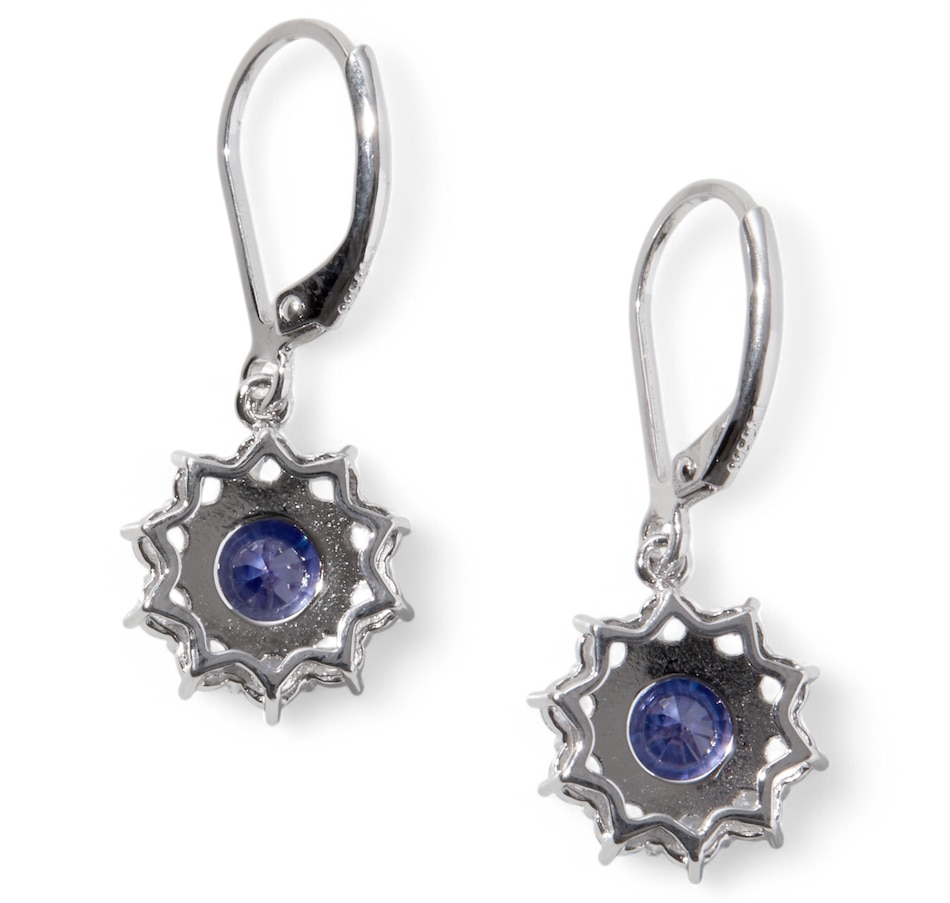 Image 234535_ALTMORE1.jpg, Product 234-535 / Price $89.99, Diamonelle Sterling Silver Rhodium Plate Simulated Tanzanite and Diamonelle Star Burst Drop Earrings from Diamonelle on TSC.ca's Jewellery department