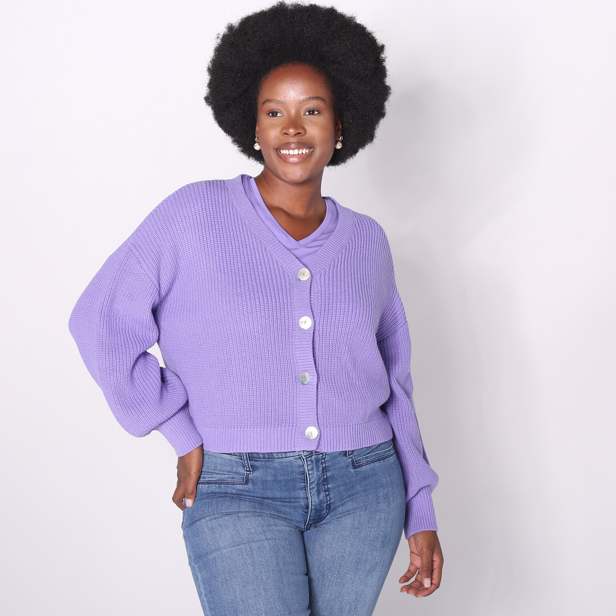 Purple short cardigan hotsell