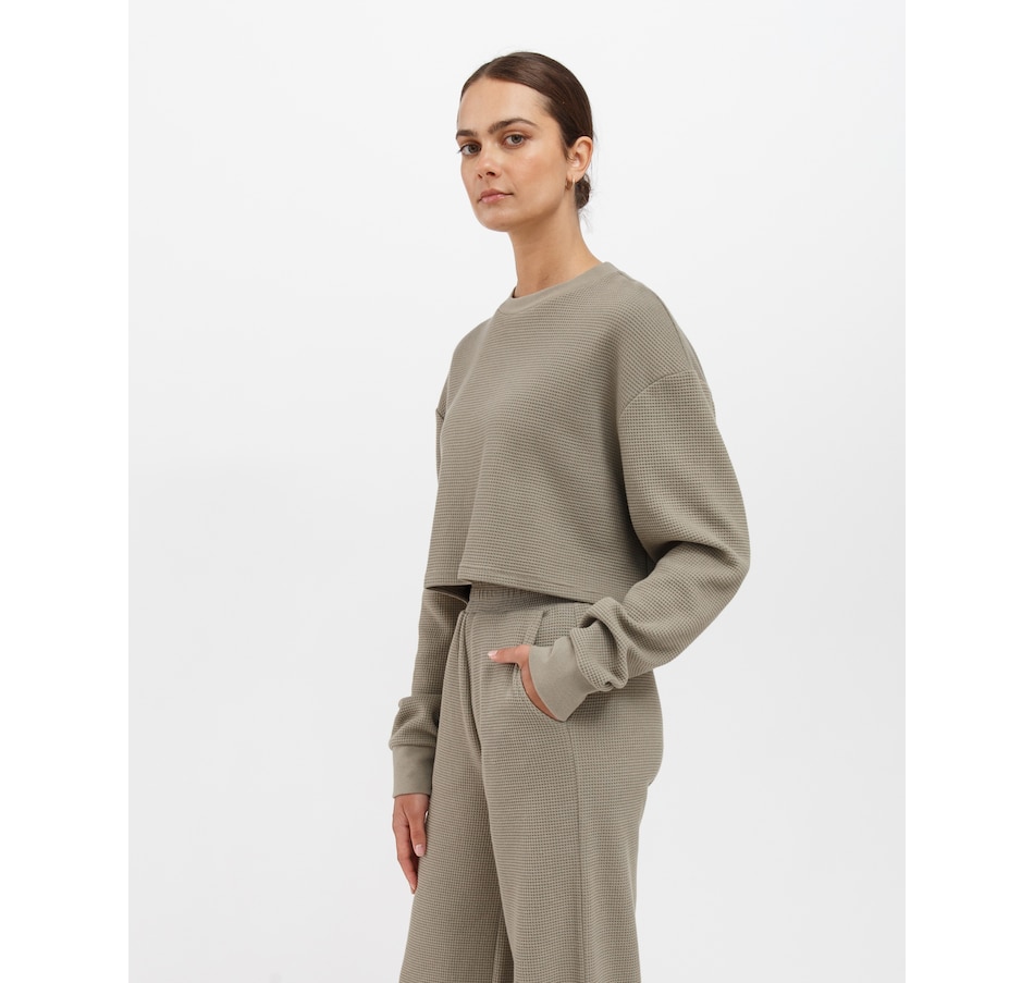 Image 234699_ALTMORE2.jpg, Product 234-699 / Price $27.33, Brunette The Label Waffle Knit Little Sister Boxy Tee from Brunette The Label on TSC.ca's Fashion department