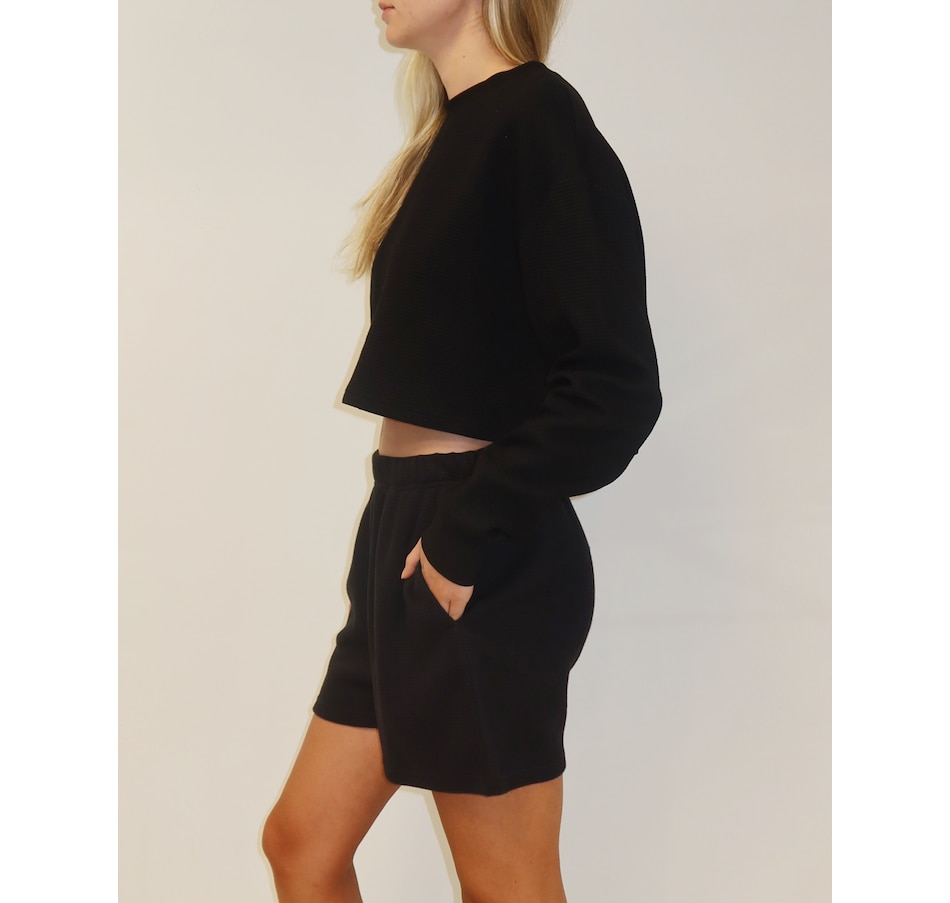 Image 234699_ALTMORE4.jpg, Product 234-699 / Price $27.33, Brunette The Label Waffle Knit Little Sister Boxy Tee from Brunette The Label on TSC.ca's Fashion department