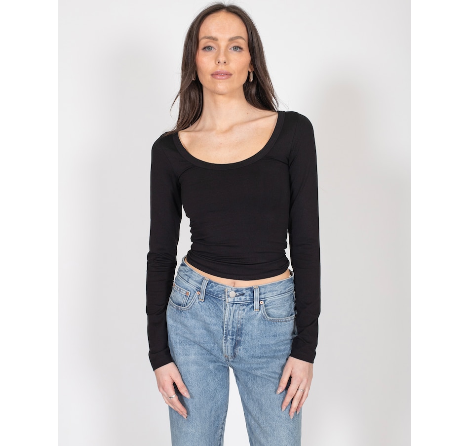 Image 234702_BLK.jpg, Product 234-702 / Price $26.33, Brunette The Label Long Sleeve Scoop Neck Tee from Brunette The Label on TSC.ca's Fashion department