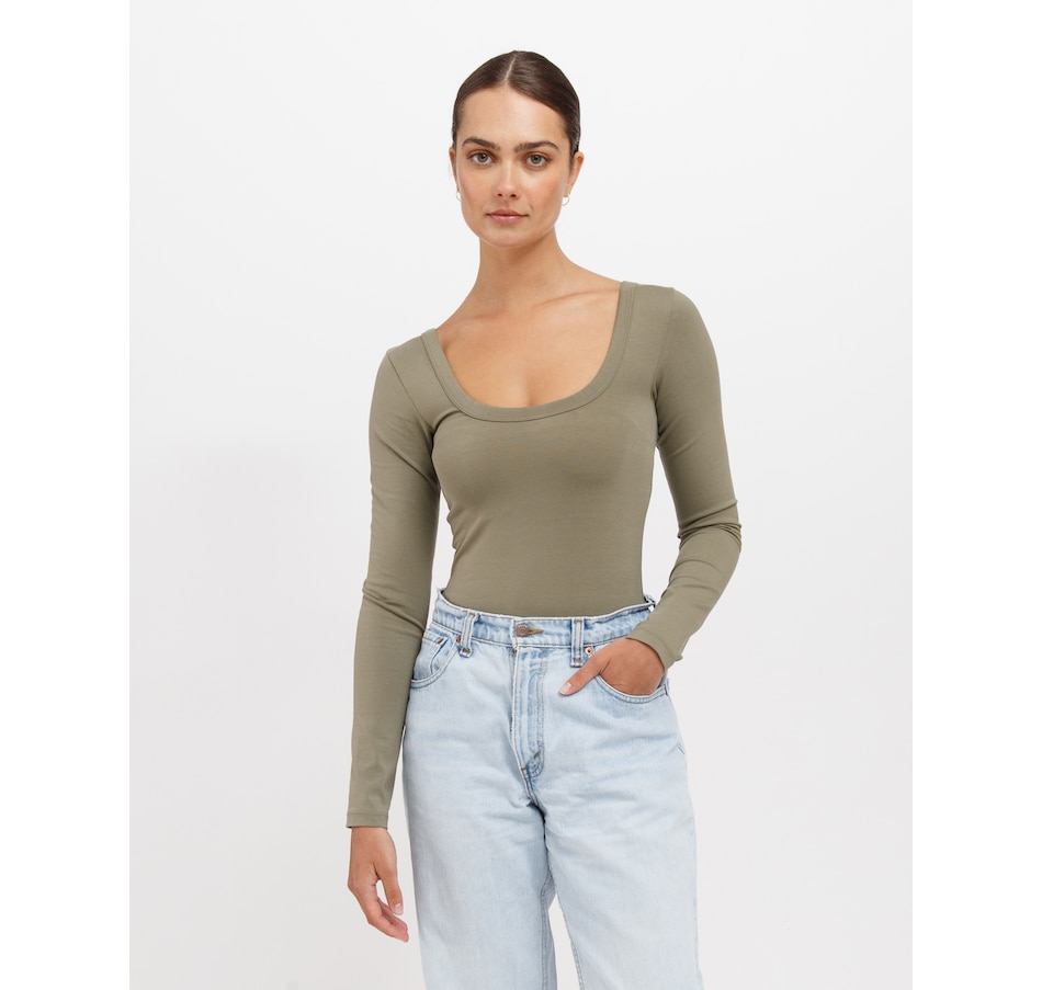 Image 234702_OLI.jpg, Product 234-702 / Price $26.33, Brunette The Label Long Sleeve Scoop Neck Tee from Brunette The Label on TSC.ca's Fashion department