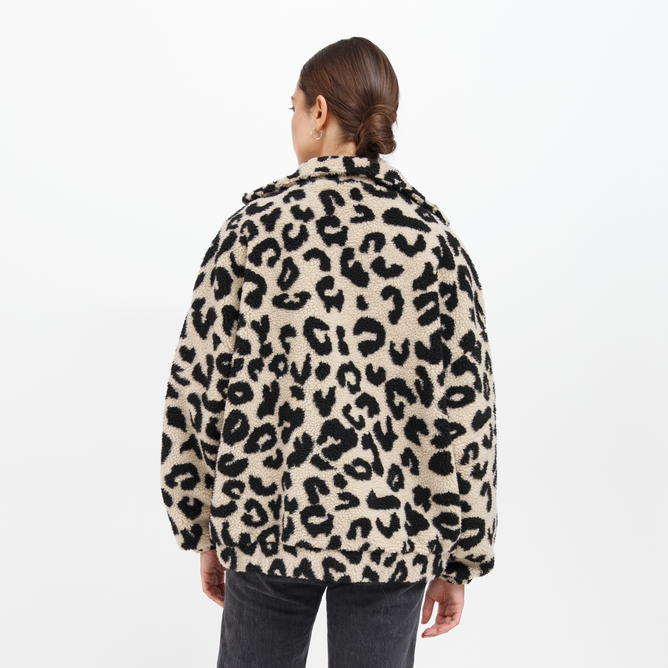 Brunette The Label Leopard Sherpa Full Zip Jacket - TSC.ca
