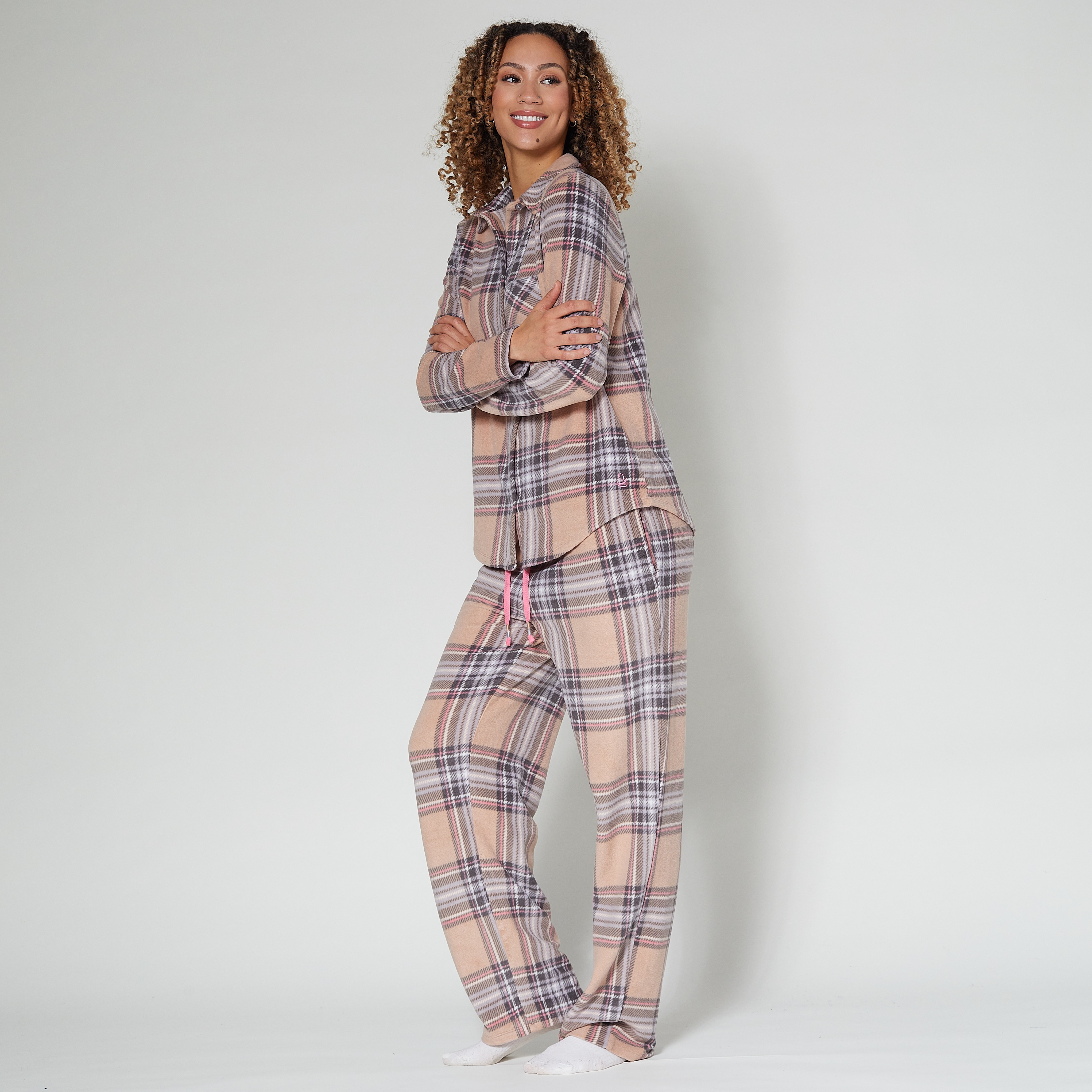 Clothing Shoes Pajamas Loungewear Pajama Sets Nightgowns Cuddl Duds Fleecewear With Stretch Button Front PJ Set TSC Online Shopping for Canadians