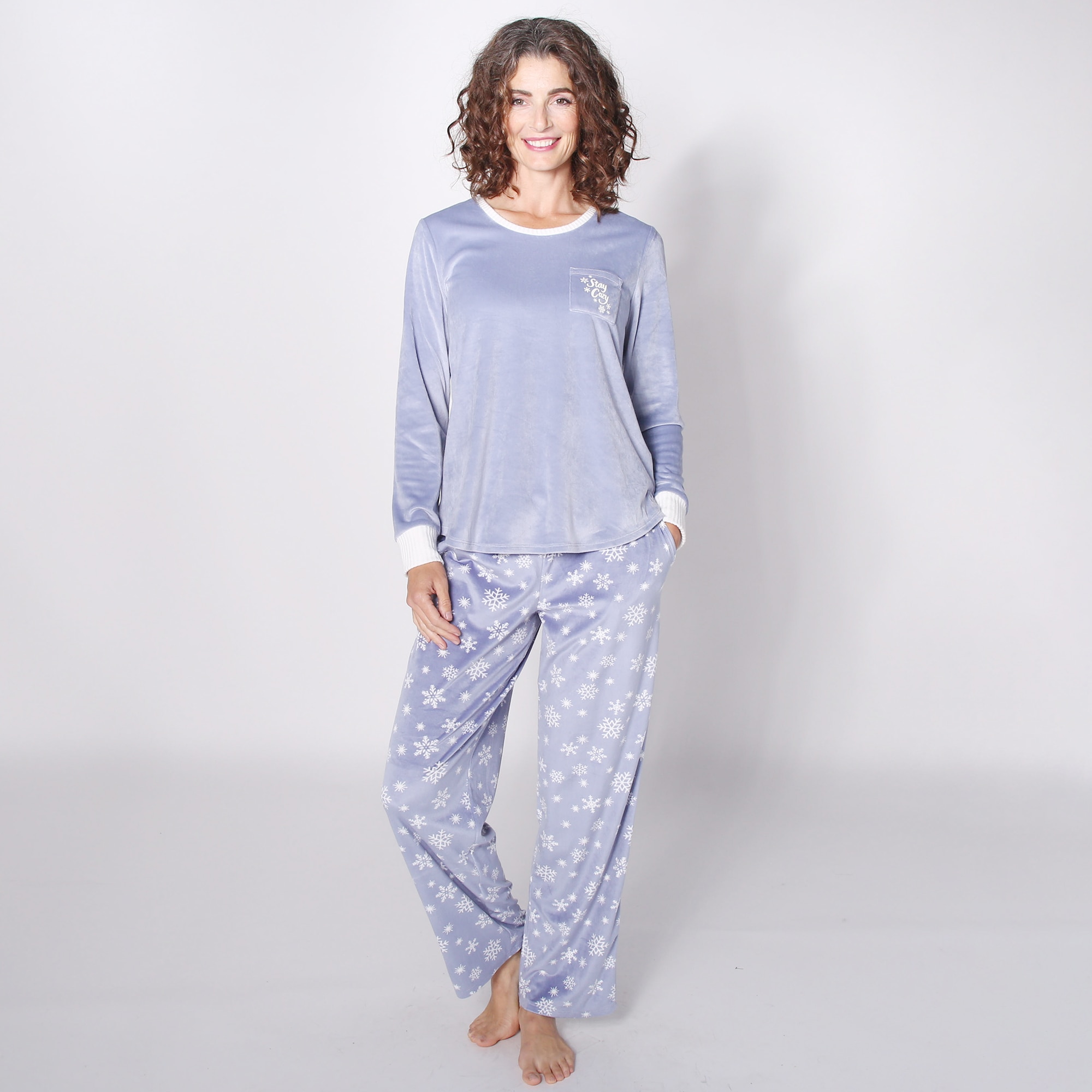 Clothing Shoes Pajamas Loungewear Pajama Sets Nightgowns Cuddl Duds Ultra Plush Velvet Fleece PJ Set TSC Online Shopping for Canadians