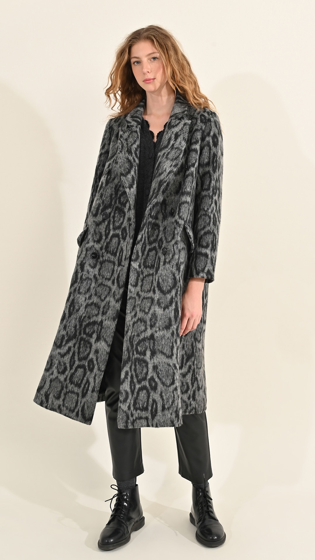 Animal print long coat best sale