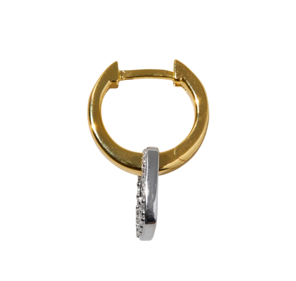 Image 234773_ALTMORE1.jpg, Product 234-773 / Price $99.99, Diamonelle Two Tone Hoop Earrings with Square Diamonelle Dangle from Diamonelle on TSC.ca's Jewellery department