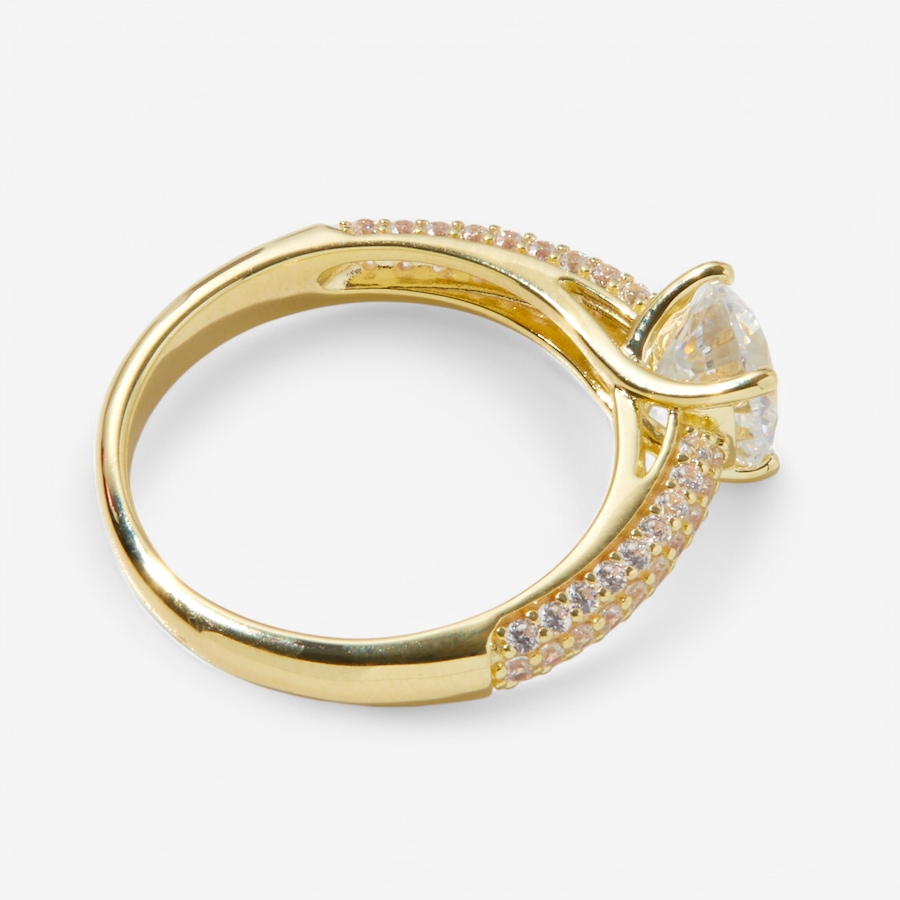 Image 234787_ALTMORE1.jpg, Product 234-787 / Price $74.99, Diamonelle Sterling Silver Round Solitaire Pave Set Diamonelle Ring from Diamonelle on TSC.ca's Jewellery department