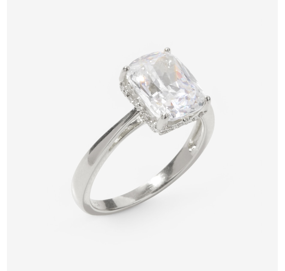 Image 234788_RHOP.jpg, Product 234-788 / Price $79.99, Diamonelle Sterling Silver 10x8mm Emerald Cut Diamonelle Solitaire Ring from Diamonelle on TSC.ca's Jewellery department