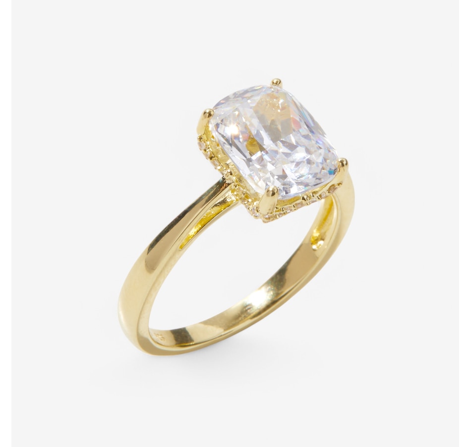 Image 234788_YGP.jpg, Product 234-788 / Price $79.99, Diamonelle Sterling Silver 10x8mm Emerald Cut Diamonelle Solitaire Ring from Diamonelle on TSC.ca's Jewellery department