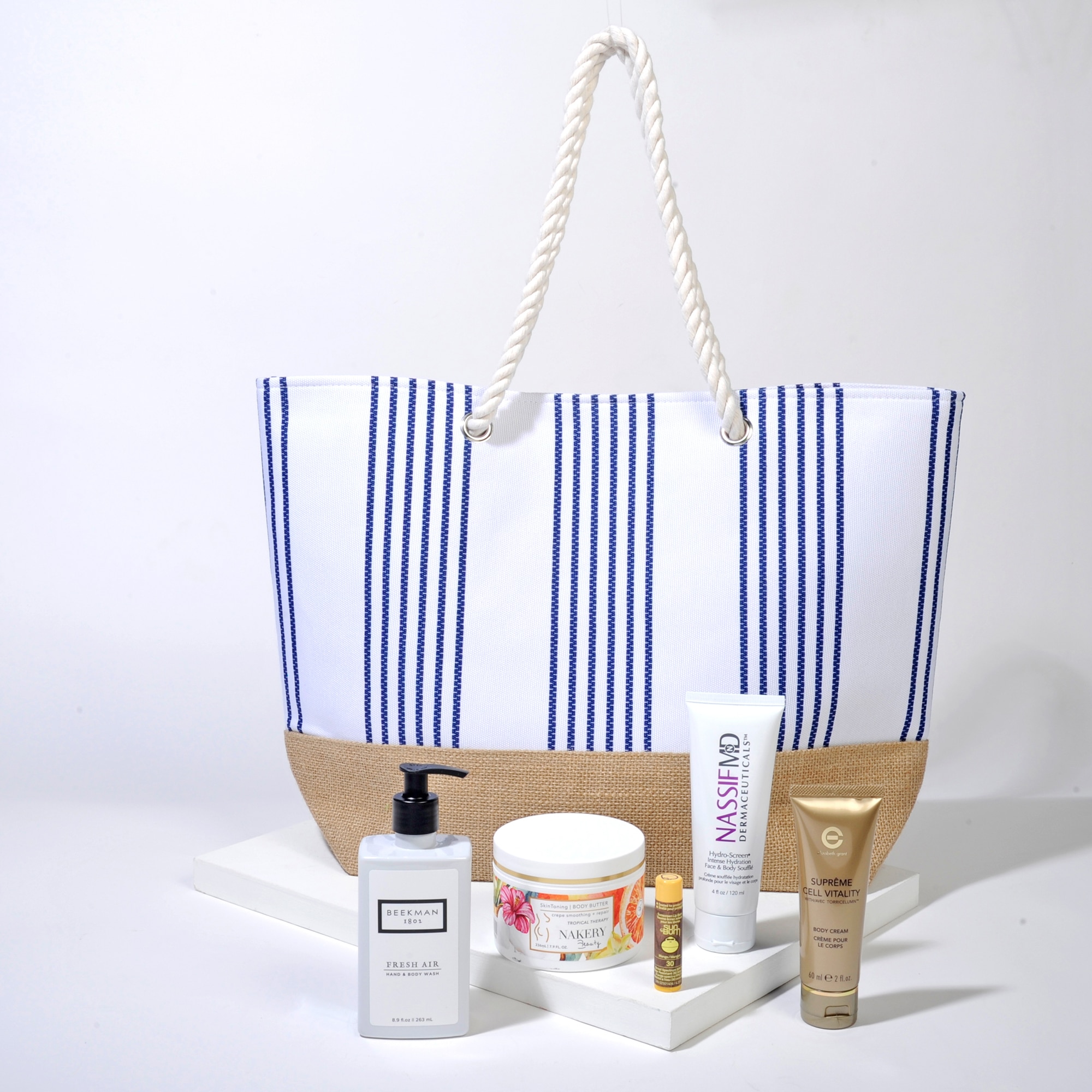 Beauty - Skin Care - Skin Care Sets - Nautical Stripe Beauty Tote