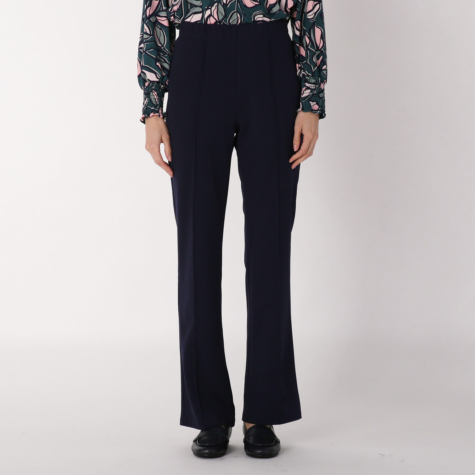 Kim & Co. Ponte Crepe Pintuck Soft Flare Pant