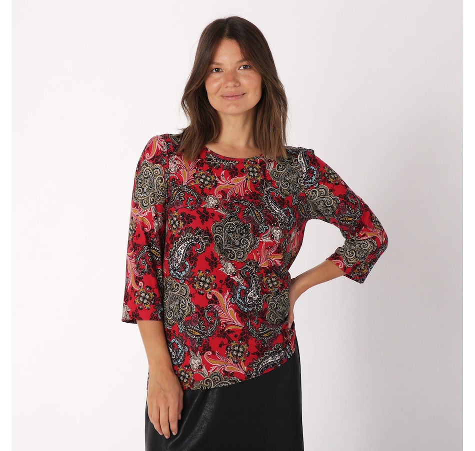 Clothing & Shoes - Tops - Shirts & Blouses - Kim & Co. Printed 3/4 ...