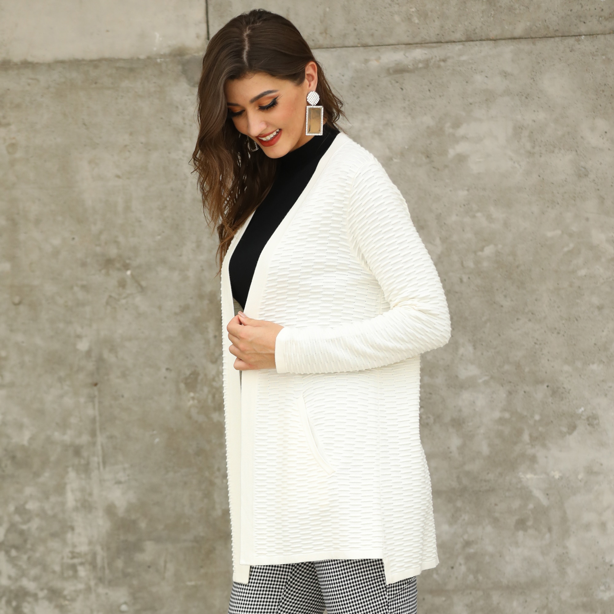 Loft textured open on sale cardigan