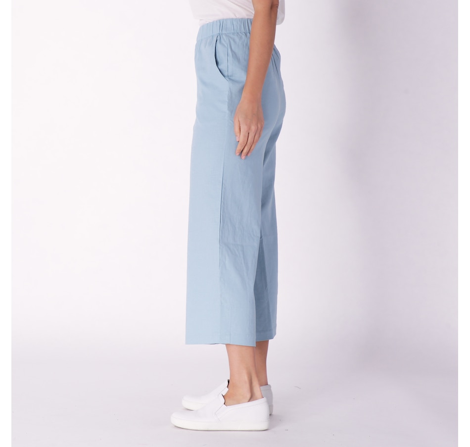 WynneCollection Linen-Blend Cropped Pant - 20766979