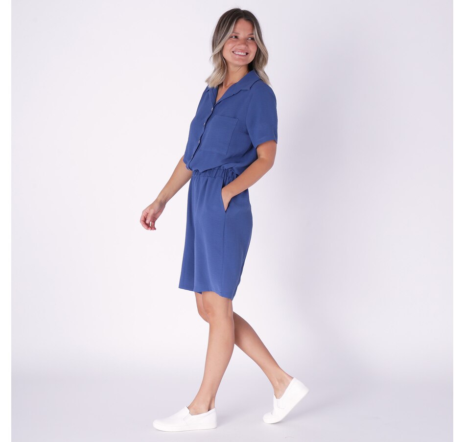 Image 235328_ALTMORE1.jpg, Product 235-328 / Price $24.33, Kim & Co. Crinkled Poplin Button Front Romper from Kim & Co. on TSC.ca's Fashion department