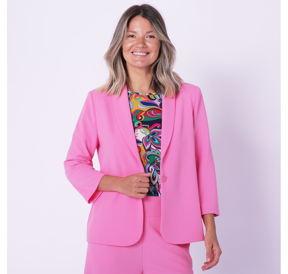 Clothing & Shoes - Jackets & Coats - Blazers - Kim & Co. Ponte Crepe 3/4  Sleeve Short Jacket - Online Shopping for Canadians