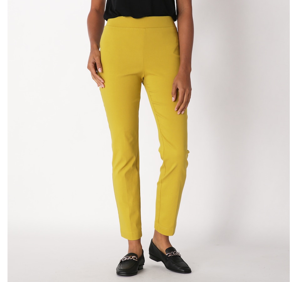 Soft Surroundings Light Yellow Lightweight Crepe Cotton Pants Womens XL  Petite 