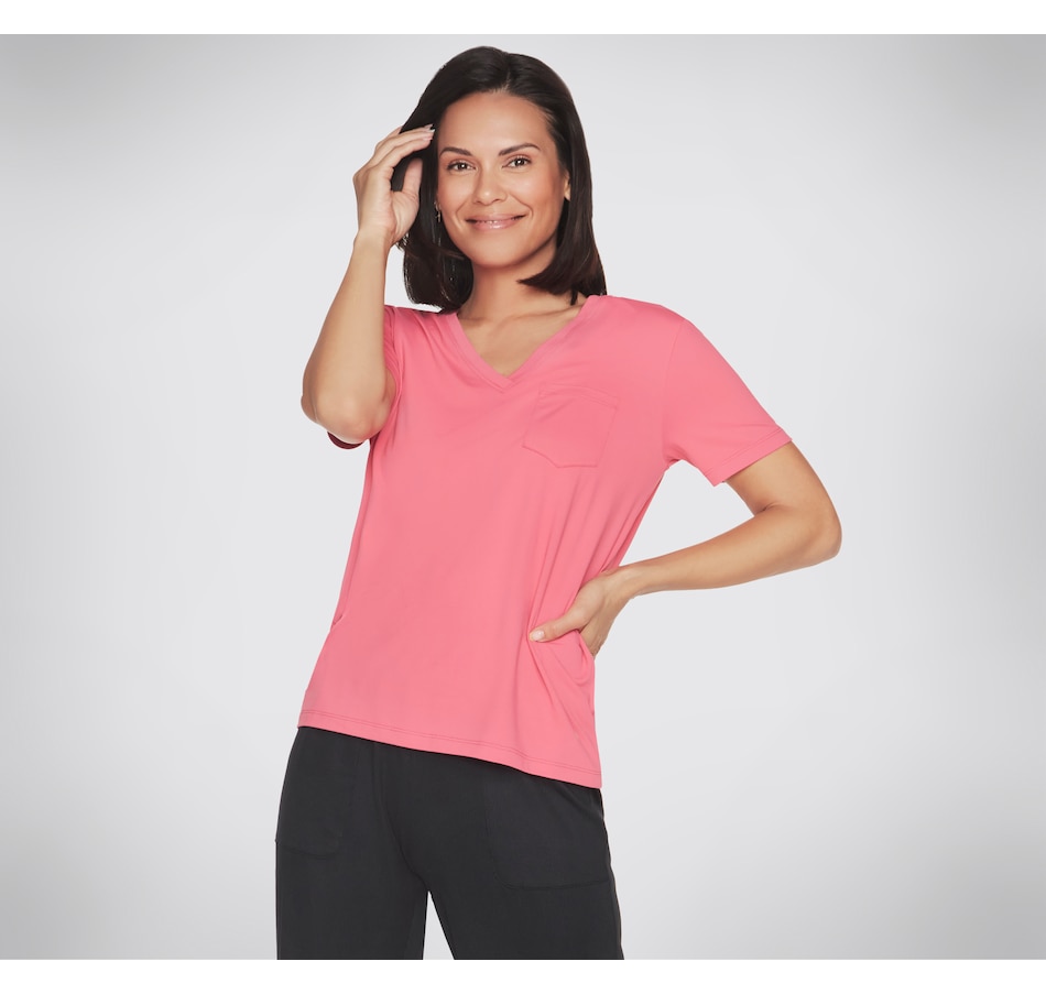 Clothing & Shoes - Tops - T-Shirts & Tops - Skechers Go Dri Serene V-Neck  Tee - Online Shopping for Canadians