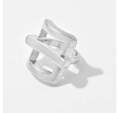 Marla Wynne Brass Geometric Bypass Ring