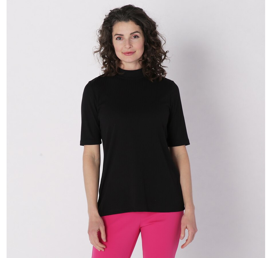 Image 235537_BLK.jpg, Product 235-537 / Price $24.88, Mr. Max Stefania Rib Knit Short Sleeve Top from Mr. Max on TSC.ca's Fashion department