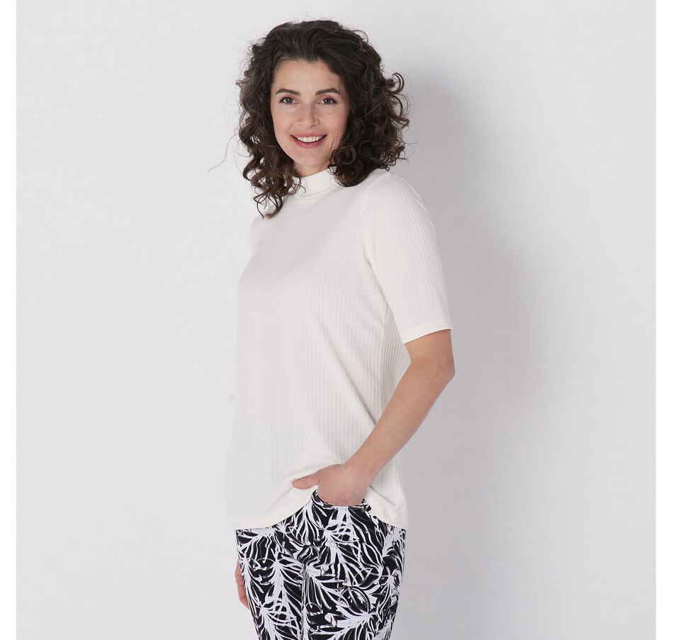 Image 235537_IVR.jpg, Product 235-537 / Price $24.88, Mr. Max Stefania Rib Knit Short Sleeve Top from Mr. Max on TSC.ca's Fashion department