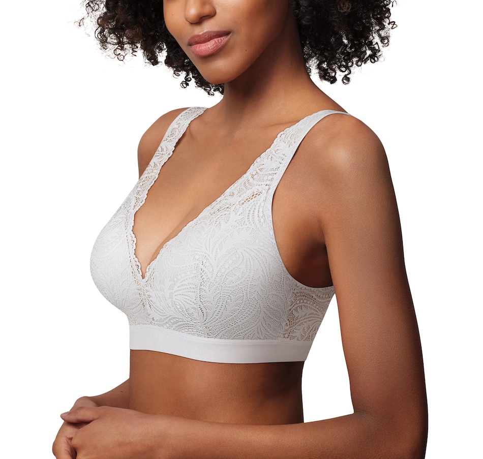 Lace Trim Bralette in White & Black – Glamour Amour