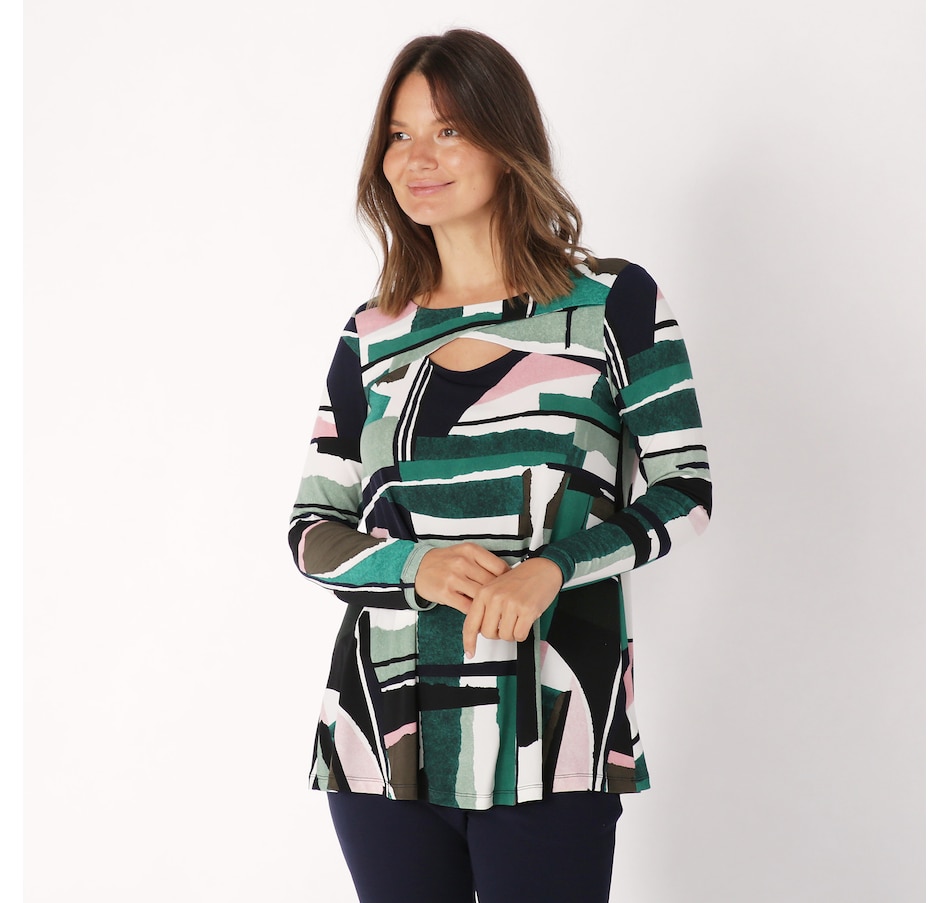 Image 235650_GRMU.jpg, Product 235-650 / Price $19.33, Nina Leonard Peek-A-Boo Top from Nina Leonard on TSC.ca's Fashion department