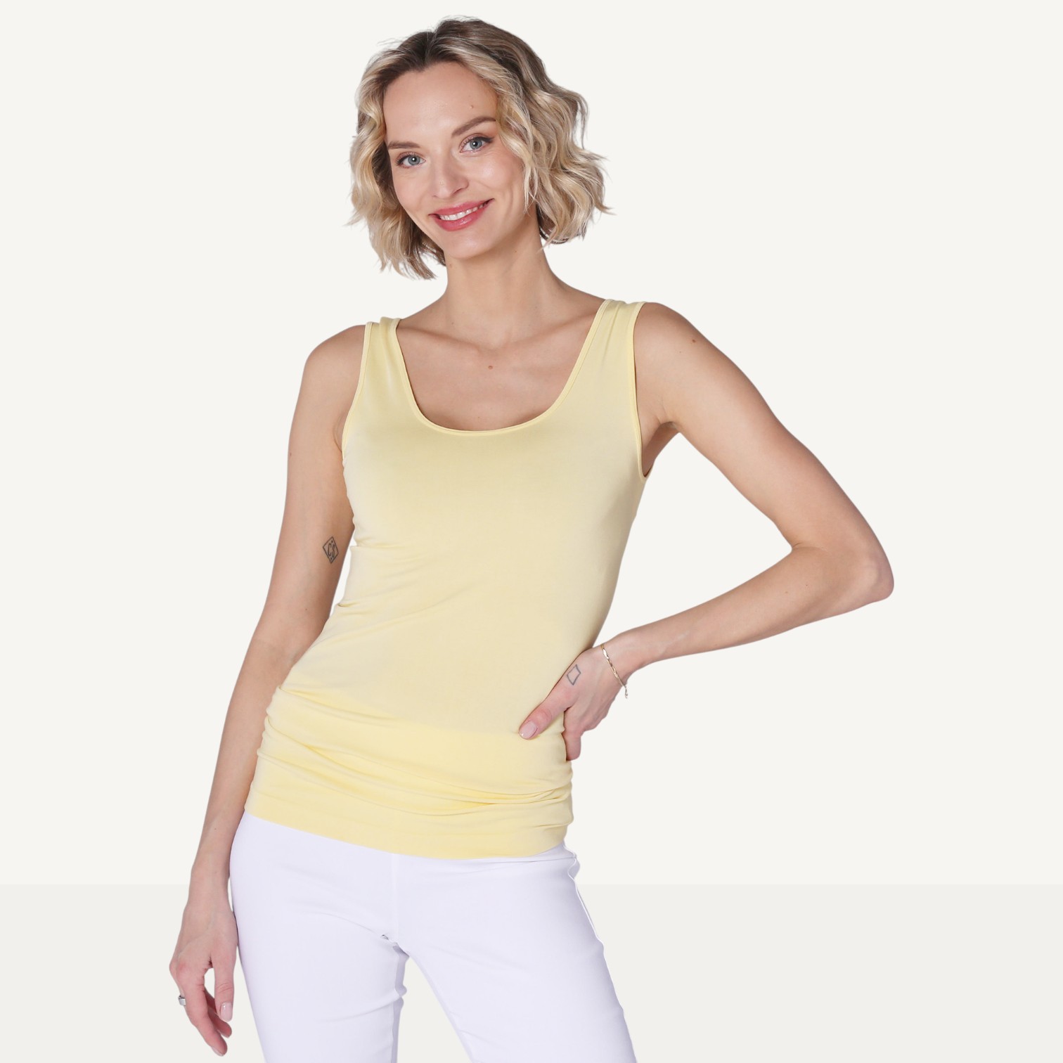 Orange Fashion Village Bamboo Thick Strap Layering Tank - TSC.ca