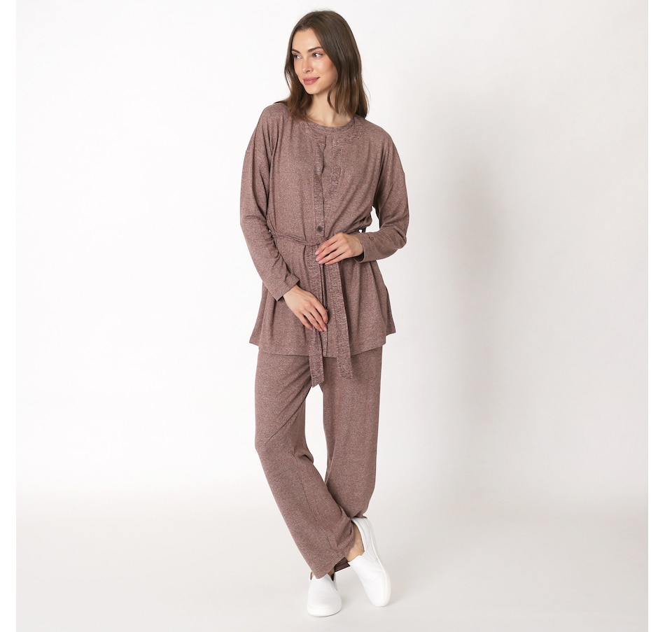 Cuddl Duds Women's 2-pc. Fleece Long-sleeve Printed Pajamas Set In