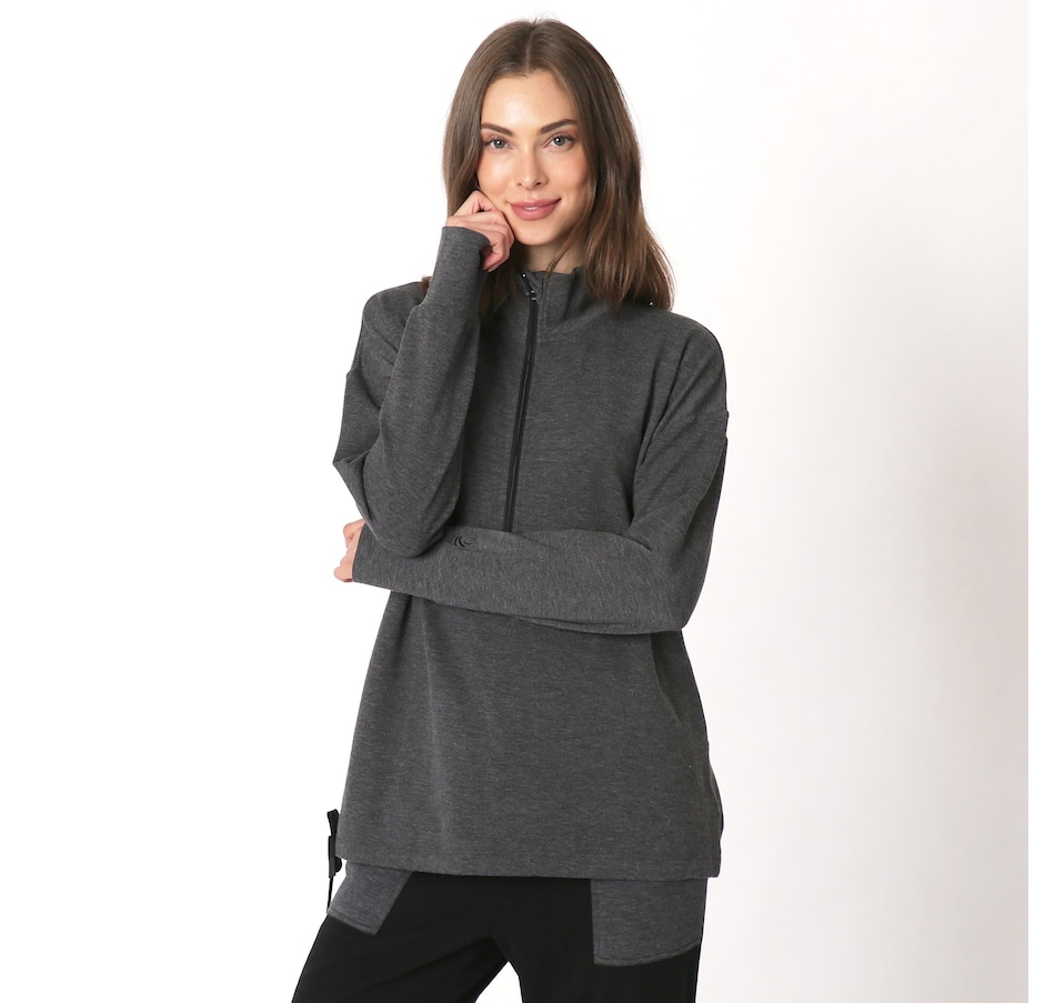Clothing & Shoes - Tops - Sweaters & Cardigans - Pullovers - Cuddl Duds  Comfortwear 1/2 Zip Mock Neck Pullover - Online Shopping for Canadians
