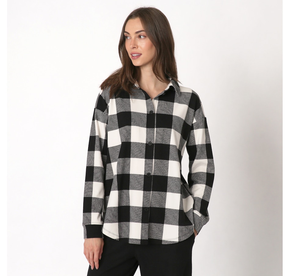 Clothing & Shoes - Tops - Shirts & Blouses - Cuddl Duds Flannel Fleece Half  Zip Shirt - Online Shopping for Canadians