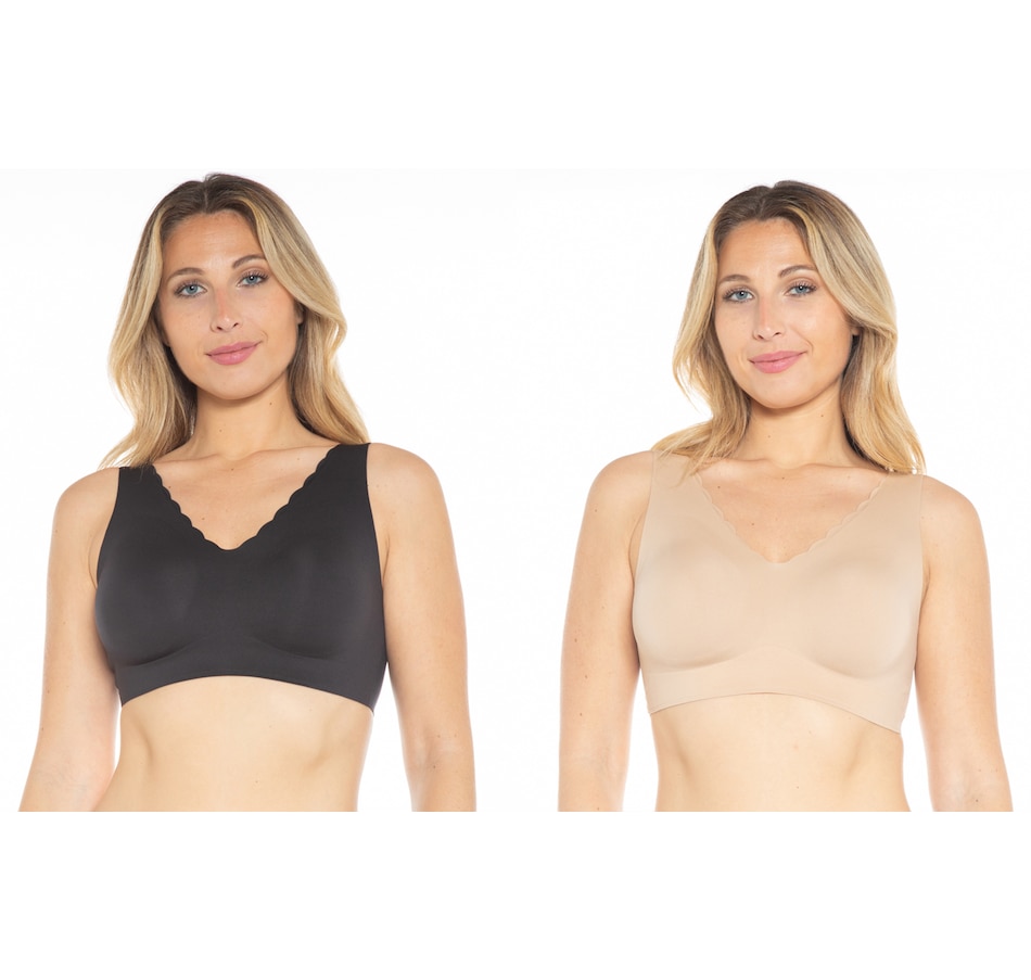 Clothing & Shoes - Socks & Underwear - Bras - 2 Pack Invisible Edge Body  Bra With Scallop Neckline - Online Shopping for Canadians