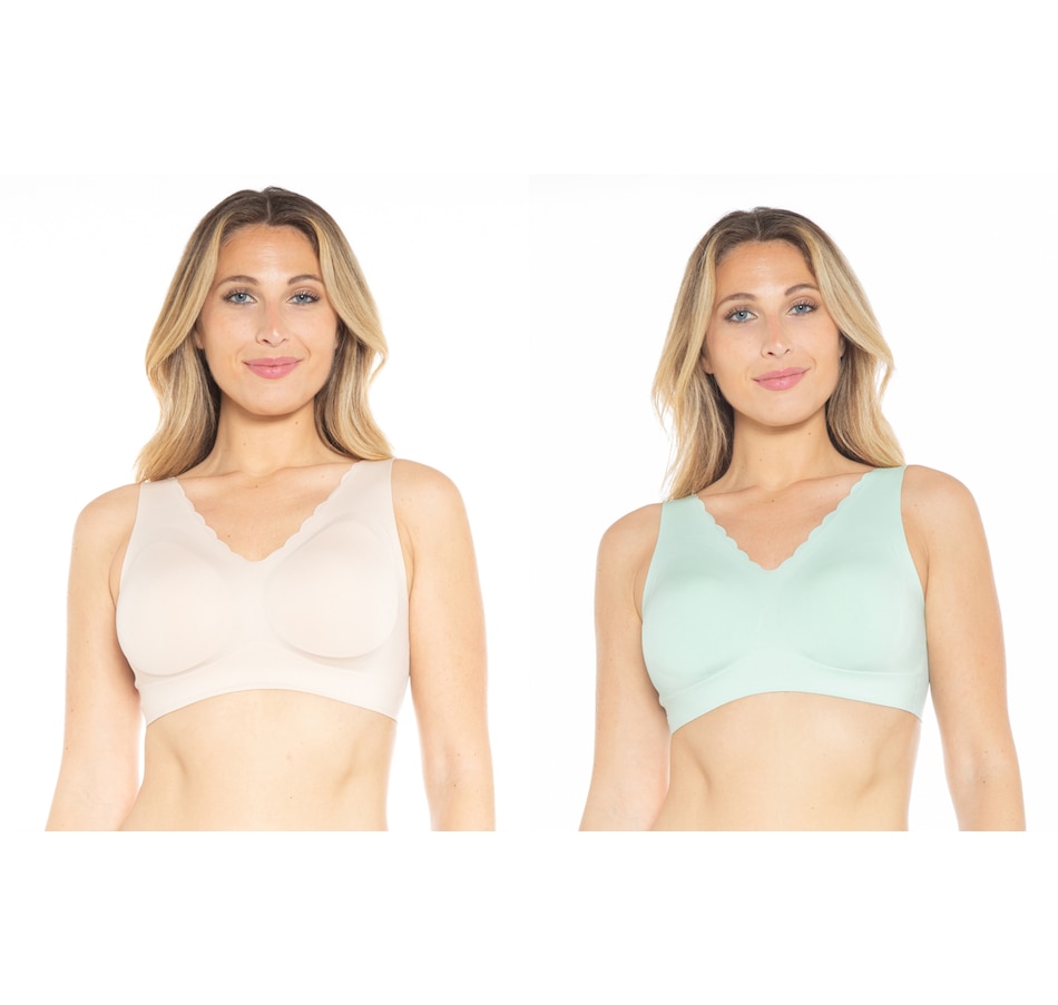 Clothing & Shoes - Socks & Underwear - Bras - 2 Pack Invisible Edge Body Bra  With Scallop Neckline - Online Shopping for Canadians