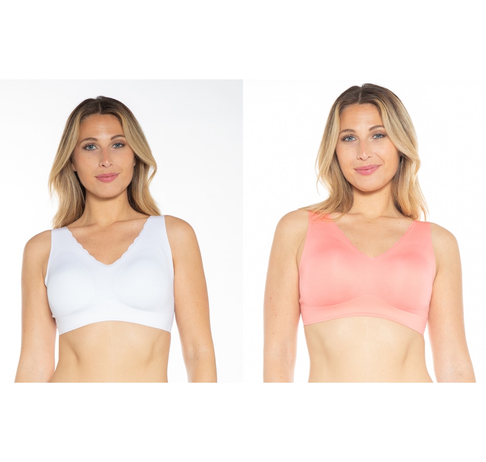 Clothing & Shoes - Socks & Underwear - Bras - 2 Pack Invisible Edge Body Bra  With Scallop Neckline - Online Shopping for Canadians