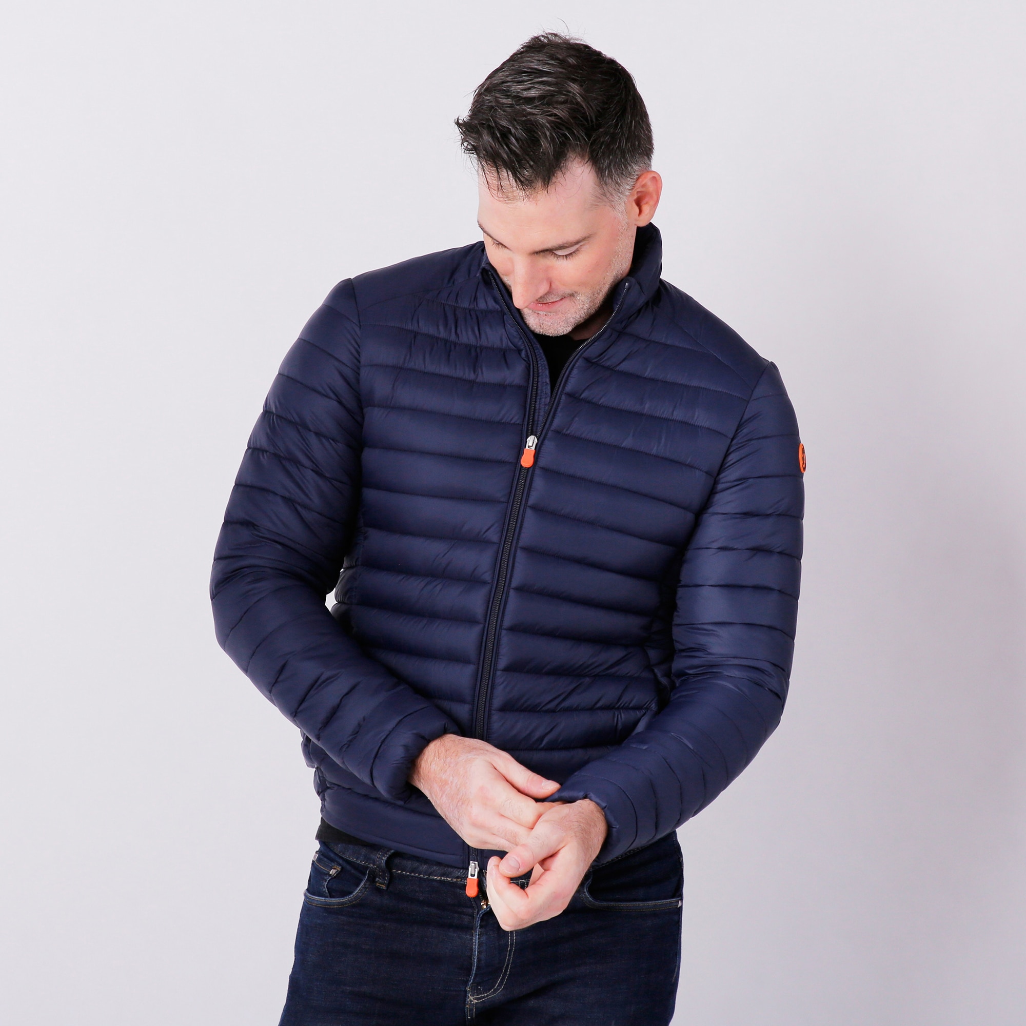 Navy mens puffer clearance jacket