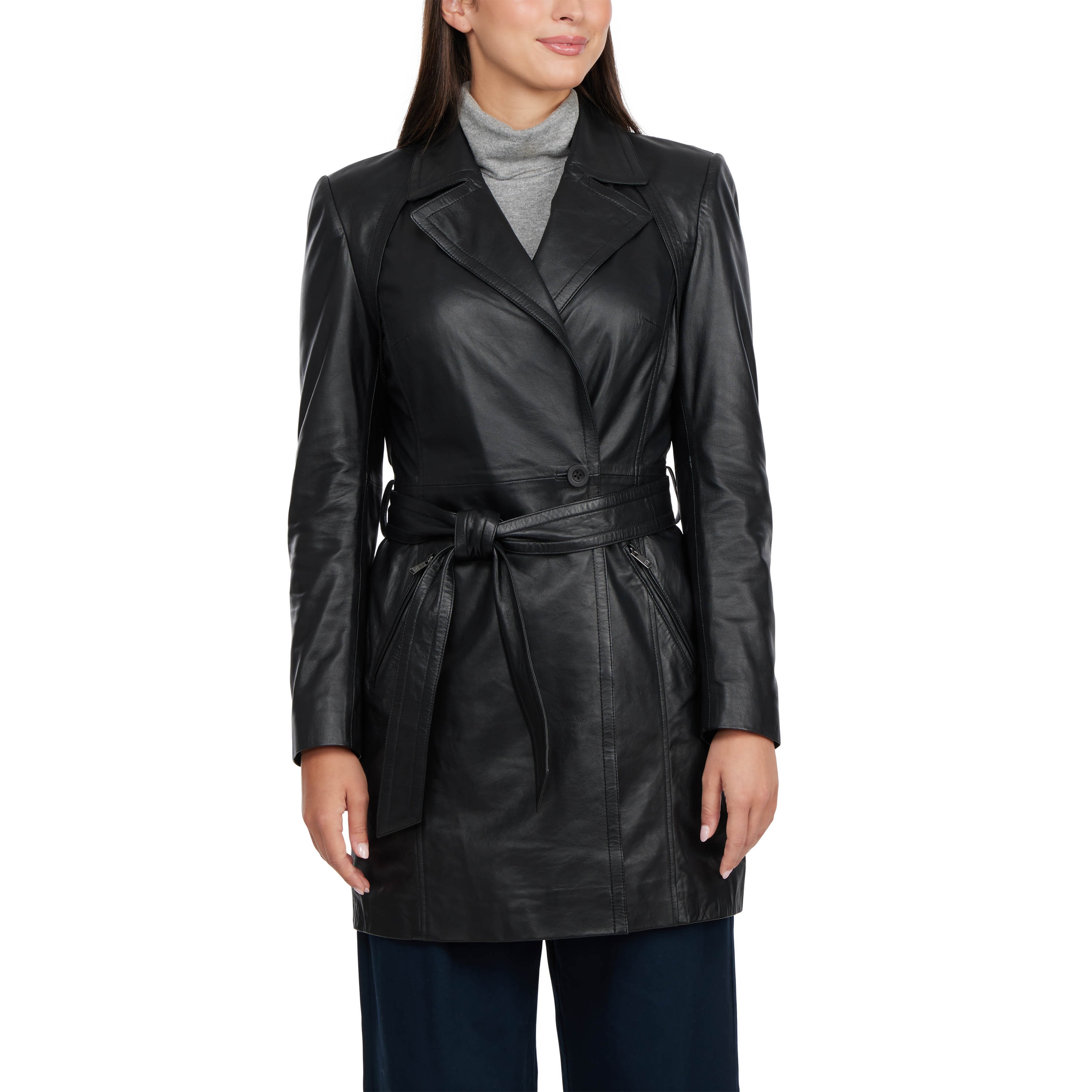 Badgley mischka leather on sale jacket