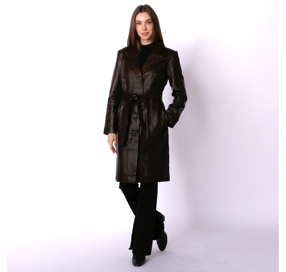Image 235882_CHO.jpg, Product 235-882 / Price $239.33, Badgley Mischka Single Breasted Leather Coat from Badgley Mischka on TSC.ca's Fashion department