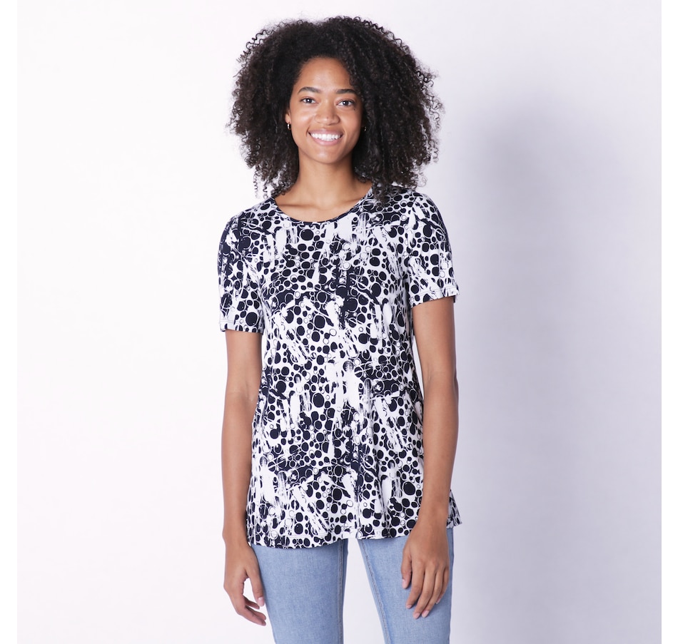 Image 235948_BKW.jpg, Product 235-948 / Price $42.99, Bellina Printed Short Sleeve Top from Bellina on TSC.ca's Clothing & Shoes department