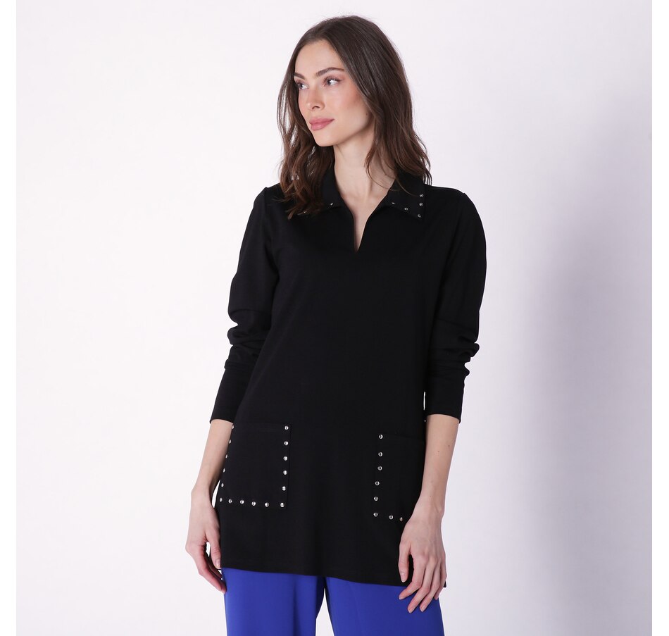 Image 235969_BLK.jpg, Product 235-969 / Price $44.33, Guillaume Ponte Knit Tunic With Stud Detail from Guillaume on TSC.ca's Fashion department