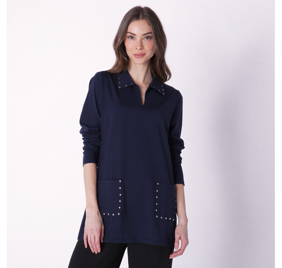 Image 235969_NVY.jpg, Product 235-969 / Price $44.33, Guillaume Ponte Knit Tunic With Stud Detail from Guillaume on TSC.ca's Fashion department