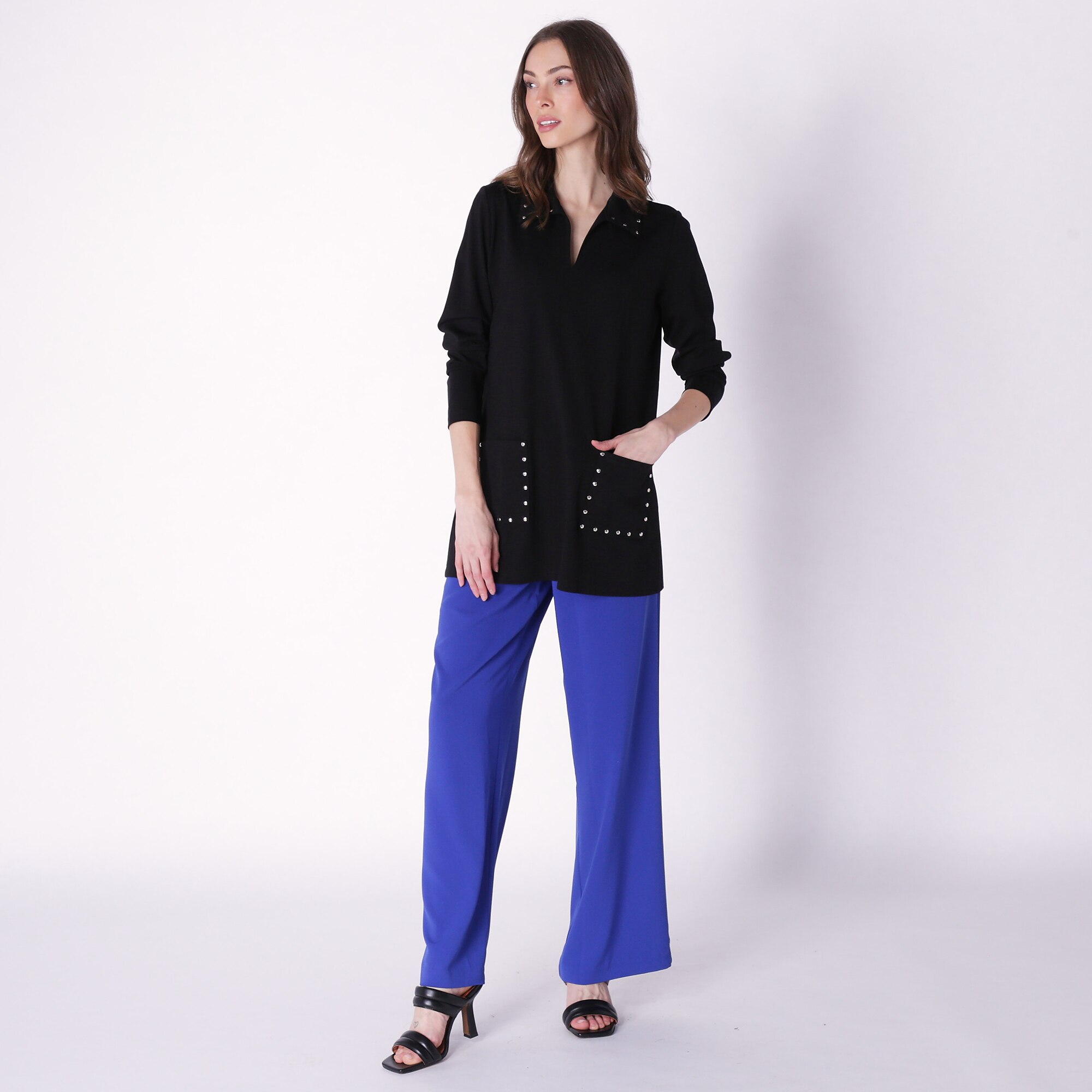 Guillaume Crepe Pull-On Wide Leg Pant