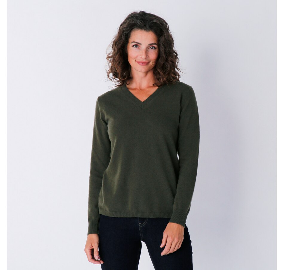 Image 235981_OLI.jpg, Product 235-981 / Price $49.33, Bellina Extra Fine Merino/Cashmere V-Neck Sweater from Bellina on TSC.ca's Fashion department