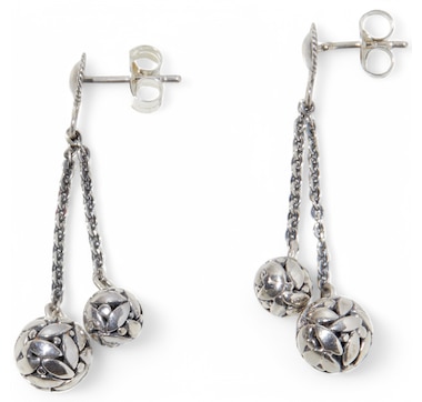 Samuel B. Collection Sterling Silver Intricate Design Dangle Earrings