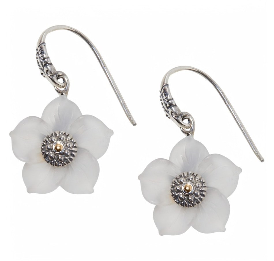 Image 236054.jpg, Product 236-054 / Price $189.99, Samuel B. Collection Sterling Silver/18K Yellow Gold Carved Crystal Flower Earrings from Samuel B. Collection on TSC.ca's Jewellery department