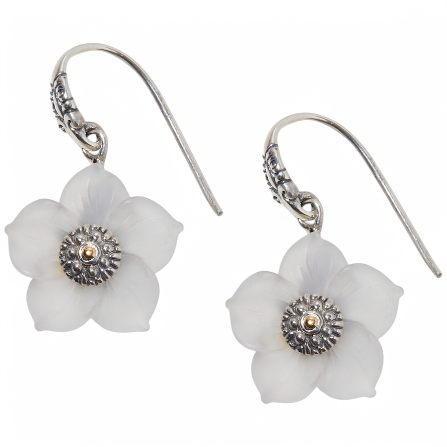 Image 236054.jpg, Product 236-054 / Price $189.99, Samuel B. Collection Sterling Silver/18K Yellow Gold Carved Crystal Flower Earrings from Samuel B. Collection on TSC.ca's Jewellery department