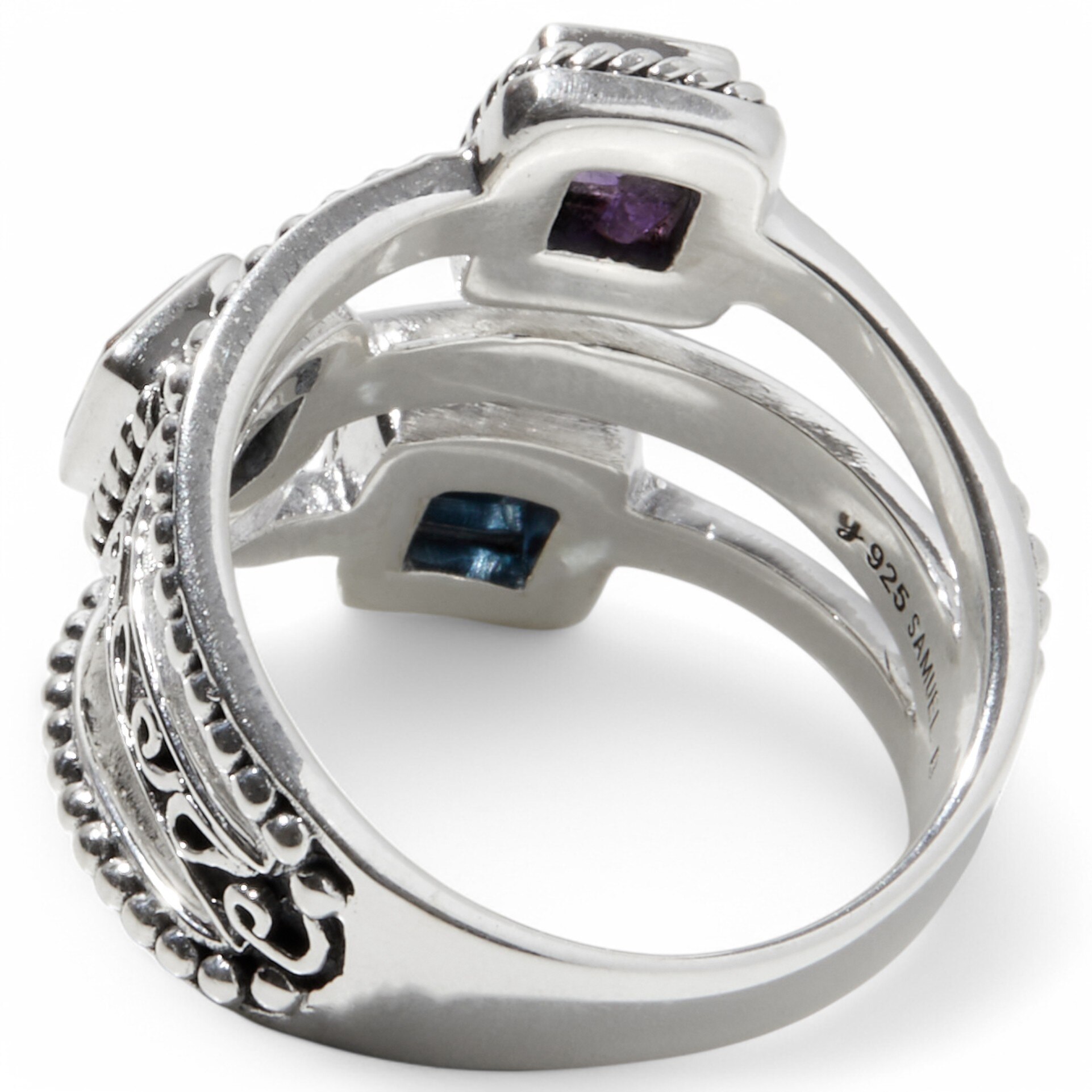 Samuel B. Collection Sterling Silver Three Row Multi